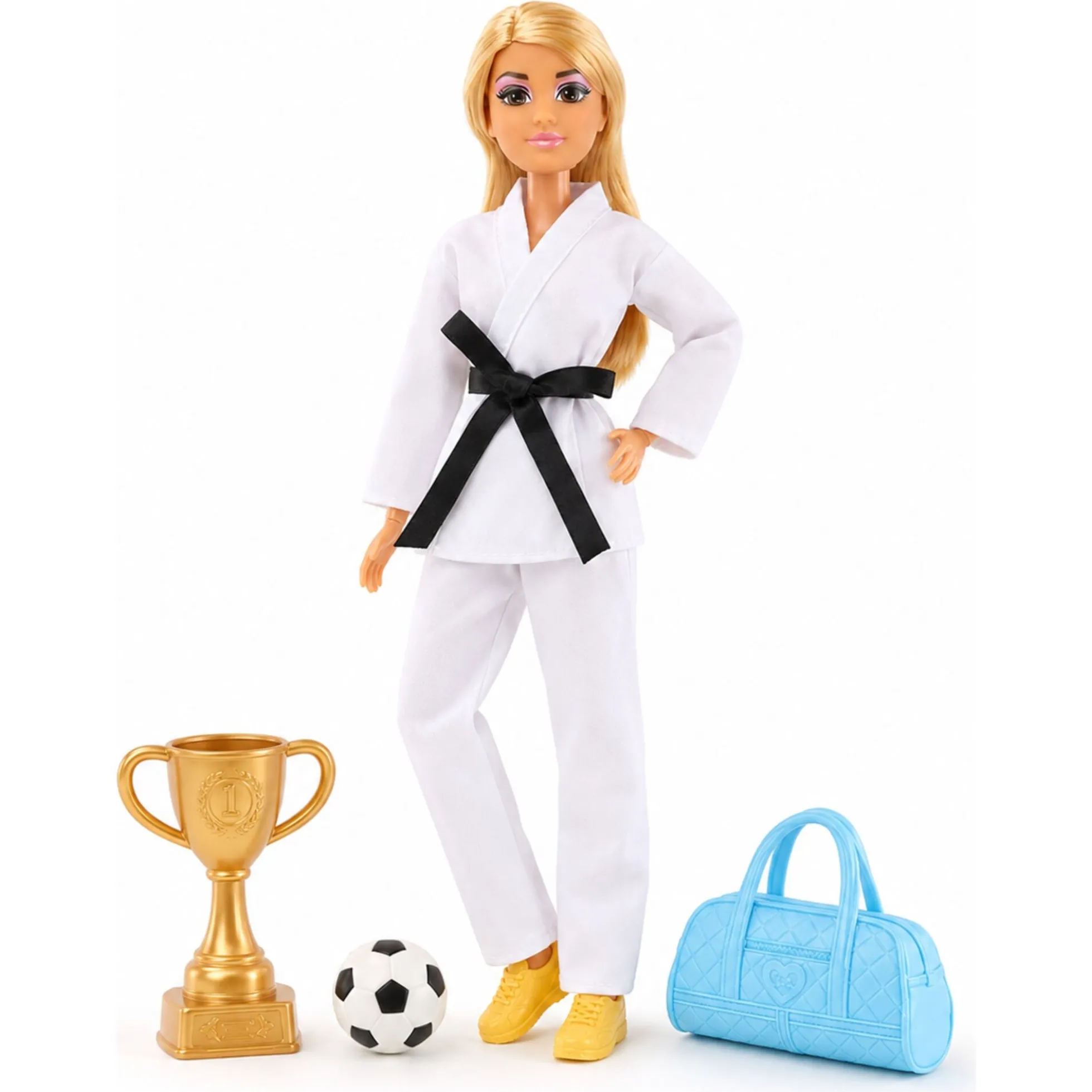 Anlily dukke med 4 sæt sportstøj - 13 accessories