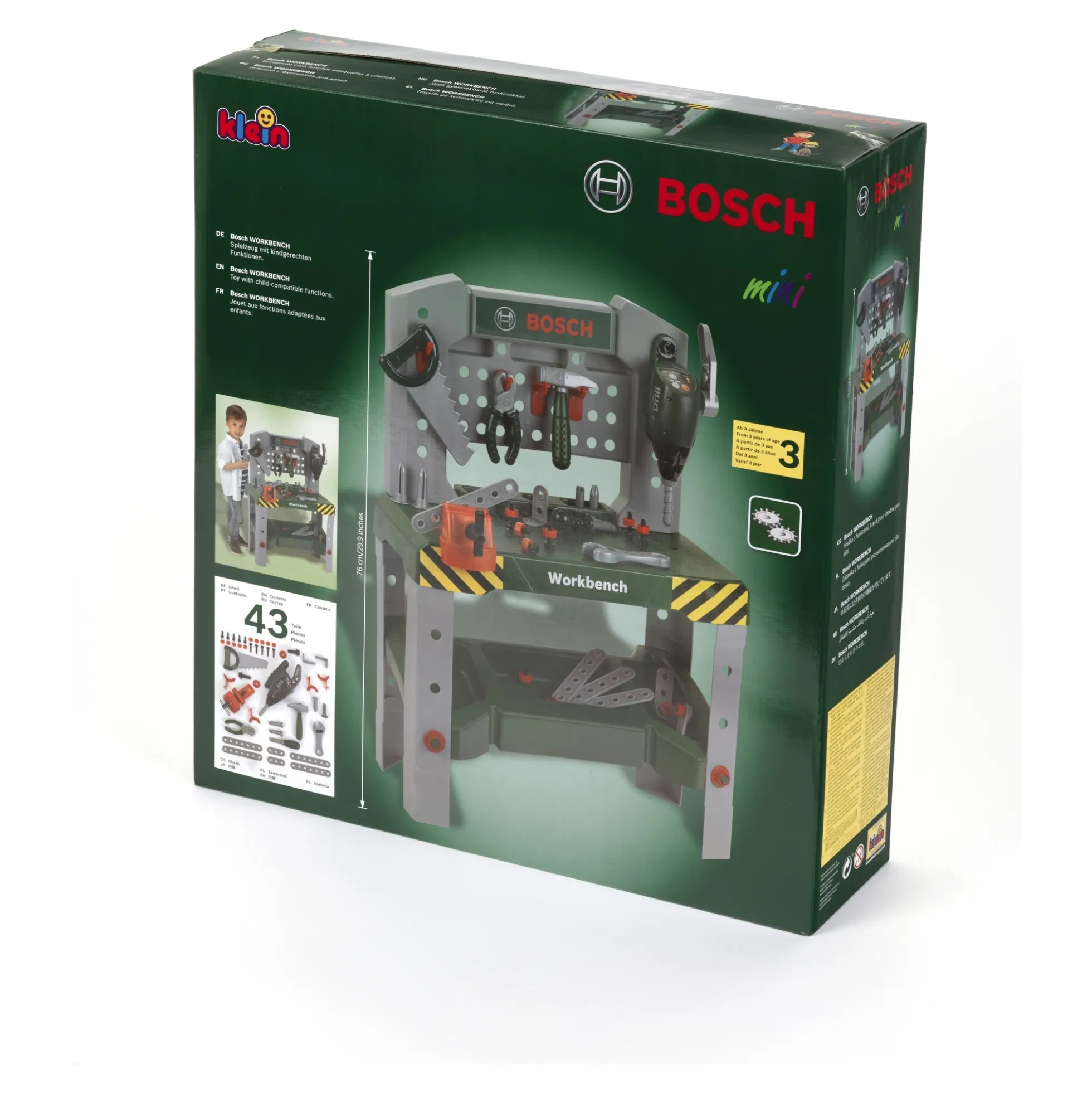 Arbejdsbænk med værktøj til børn - 76 cm - 43 dele - Bosch legetøjsværktøj