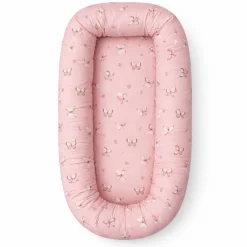 Babynest - 82x46x15 cm - Lyserød med sommerfugle