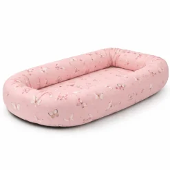 Babynest - 82x46x15 cm - Lyserød med sommerfugle