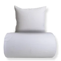 Baby sengetøj 70x100 cm - Bæk og Bølge - 100% bomulds krep - Hvidt ensfarvet