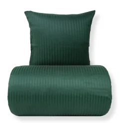 Baby sengetøj 70x100 cm - 100% bomuldssatin - Klassisk grønne striber