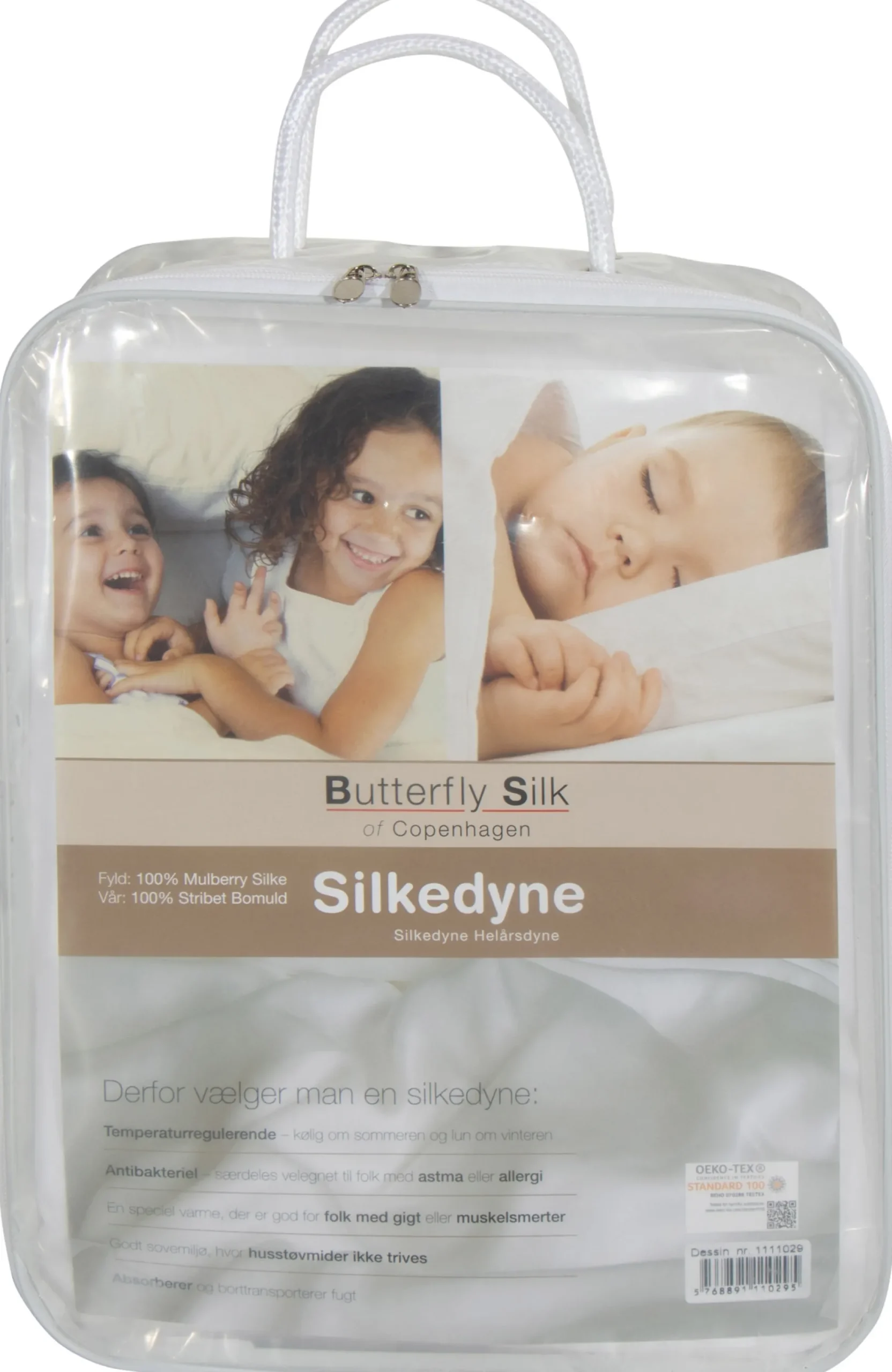 Baby silkedyne - Helårsdyne 100% langfibret silke - 70x100 cm - Butterfly Silk