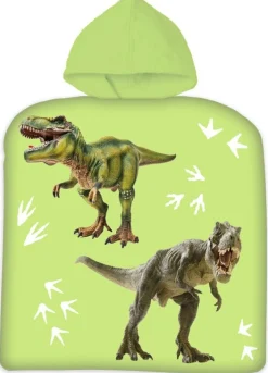 Badeponcho - Børnehåndklæde - Dinosaurus - 50x100 cm - 100% Bomuld