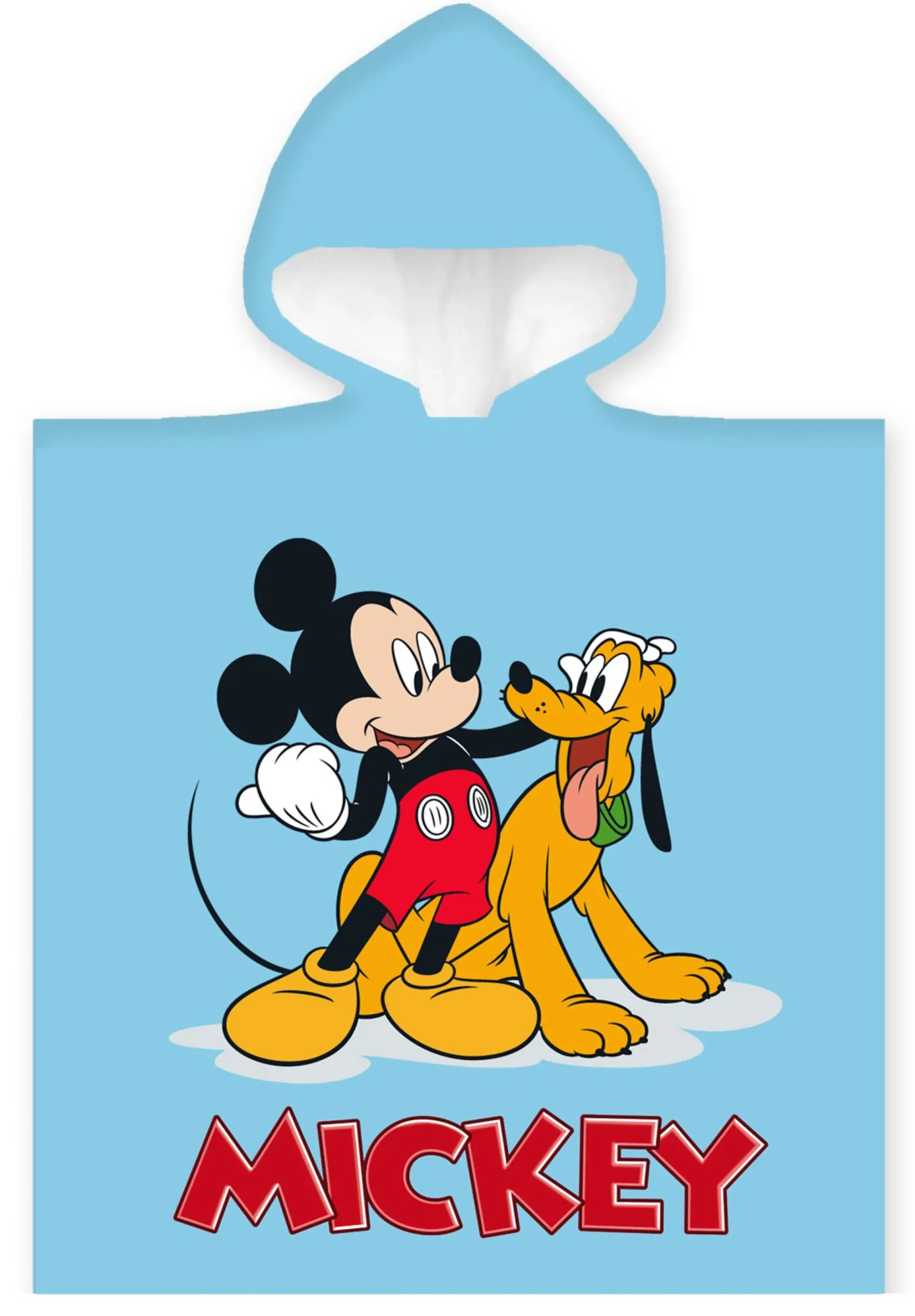 Badeponcho - Børnehåndklæde - 50x100 cm - Mickey Mouse og Pluto - 100% Bomuld