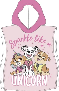 Badeponcho - Lyserød Paw Patrol børneponcho - 50x115 cm - Let og hurtig tørrende poncho til børn
