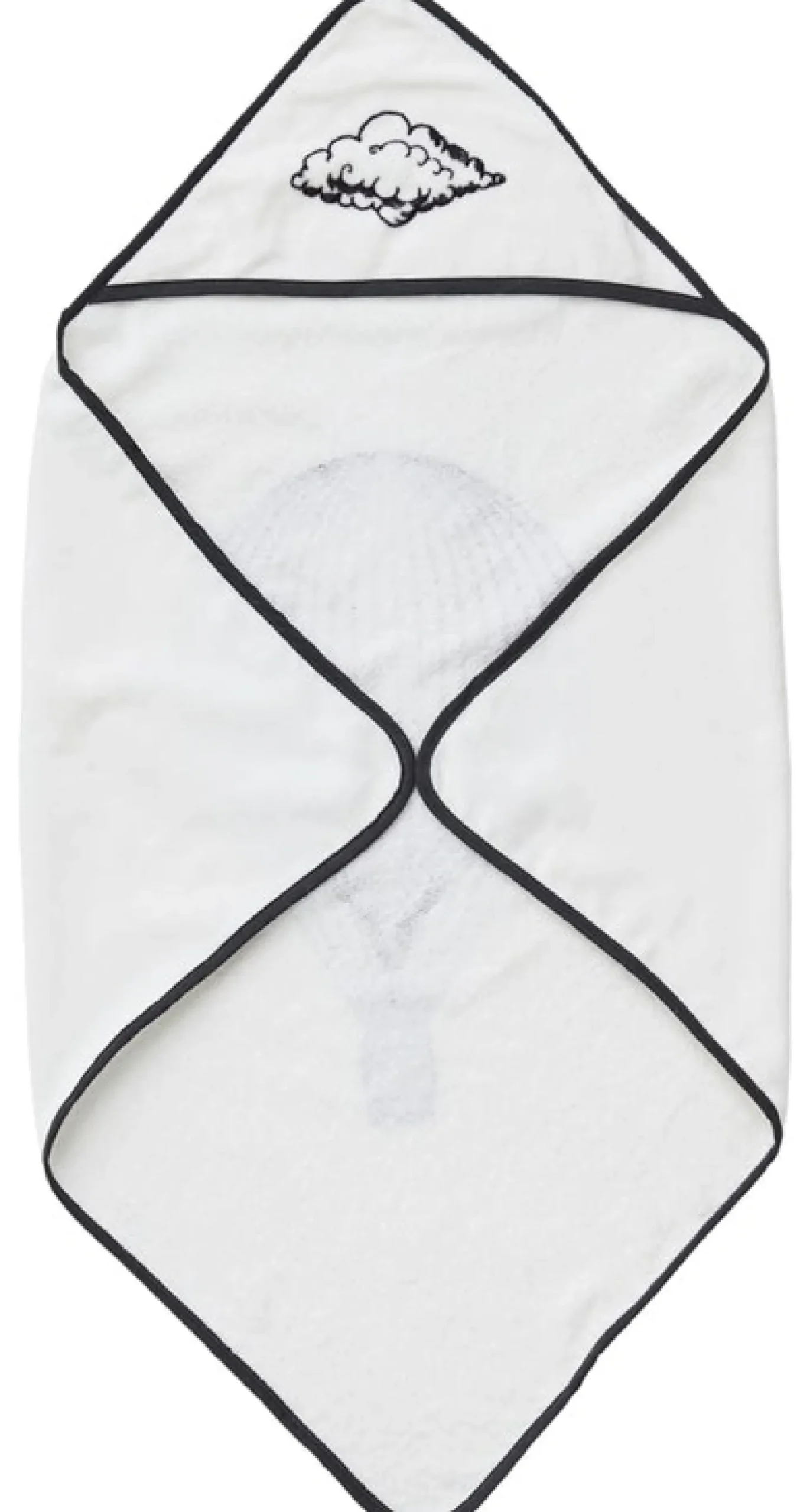Badeslag - Hvidt med motiv af luftballon - 70x70 cm - 100% Økologisk bomuld