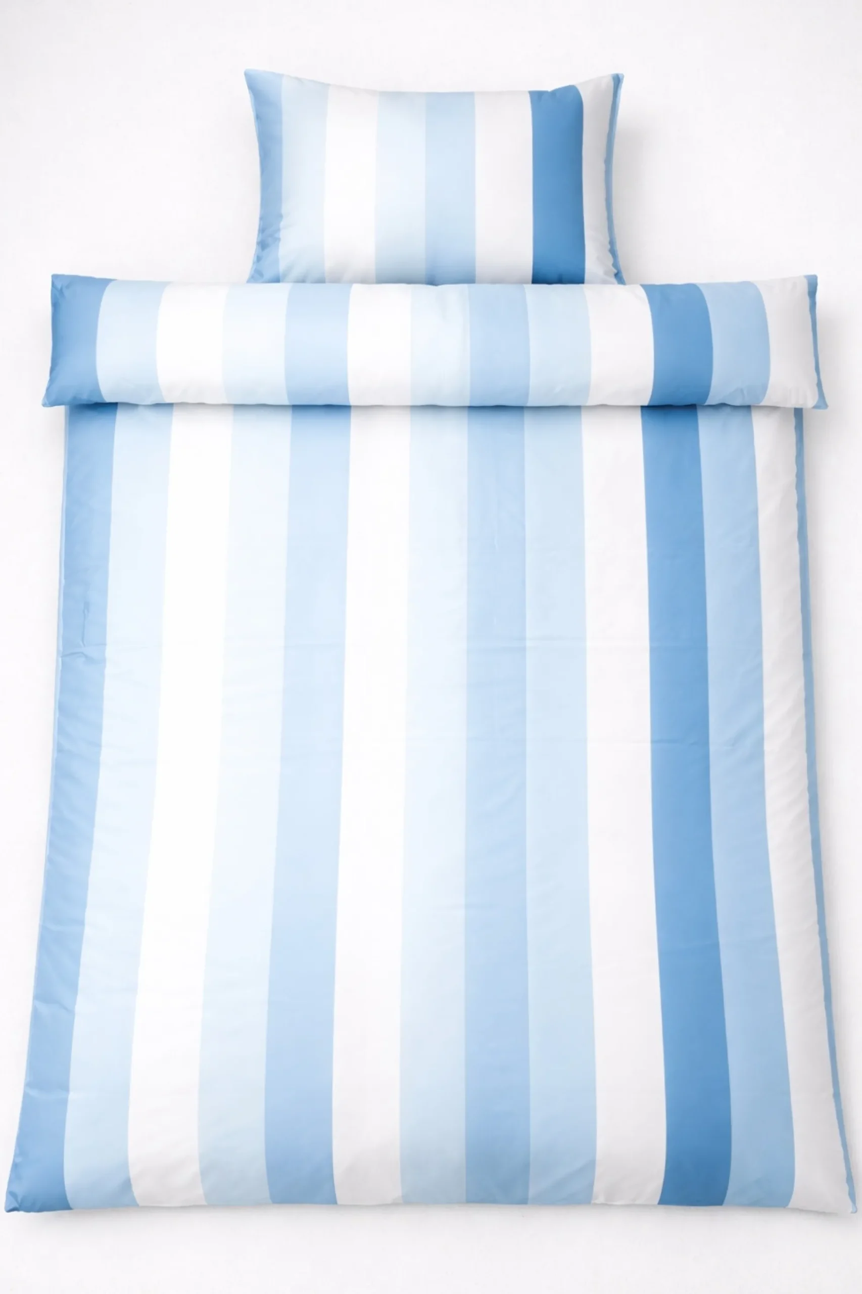 Bambus dobbelt sengetøj 240x220 cm - 100% bambus - Brede blå striber