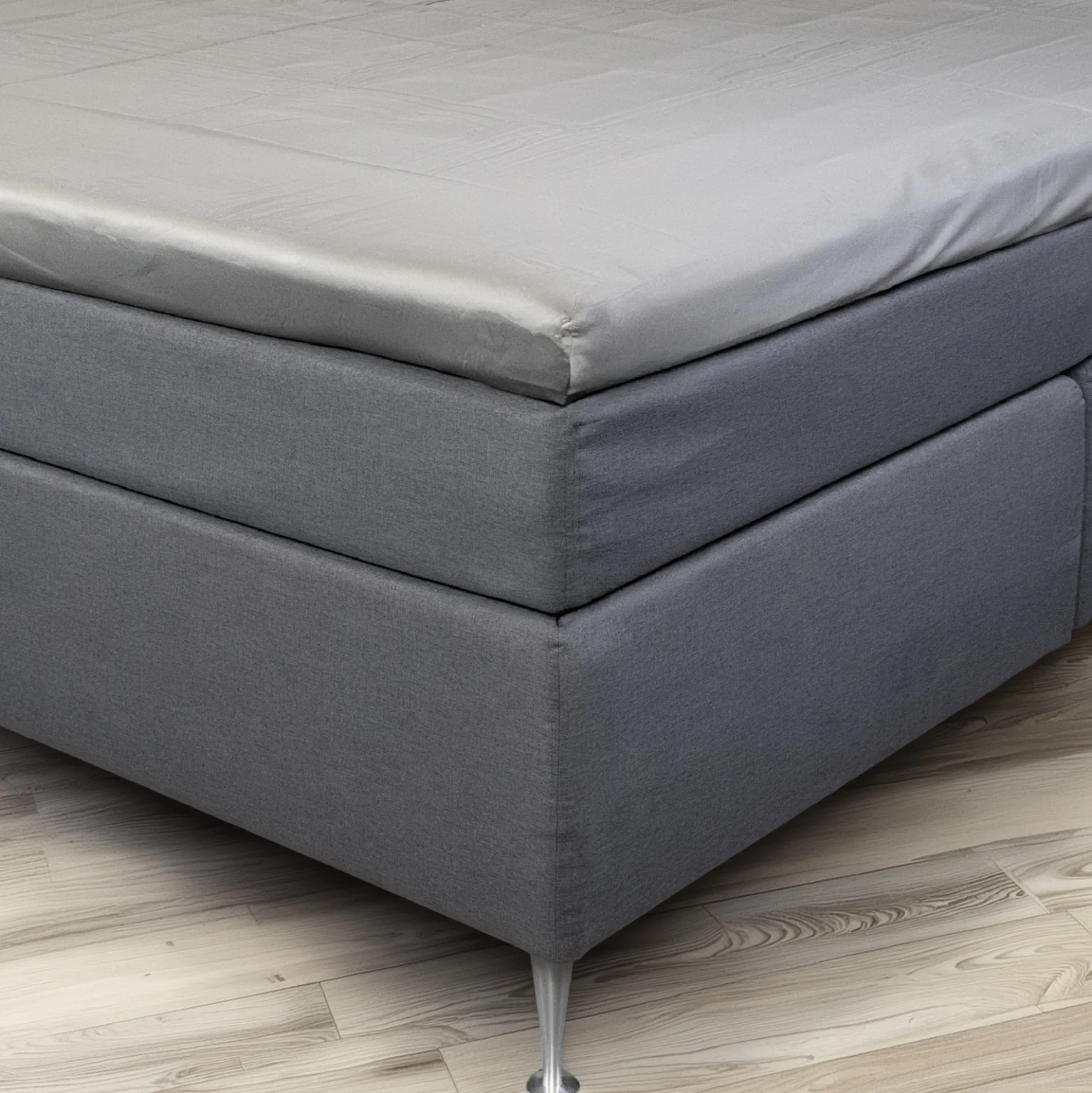 Bambus lagen - Kuvertlagen 160x200x8 cm - Lys grå - 100% bambus - Lagen til topmadras