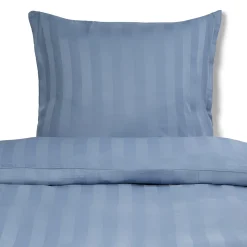 Bambus sengetøj 140x200 cm - 100% bambus - Blå jacquardvævet striber