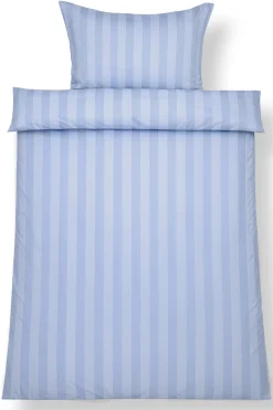 Bambus sengetøj 140x200 cm - 100% bambus - Blå jacquardvævet striber
