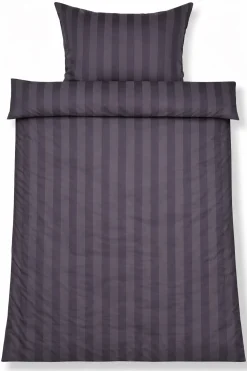 Bambus sengetøj 140x220 cm - 100% bambus - Grå jacquardvævet striber
