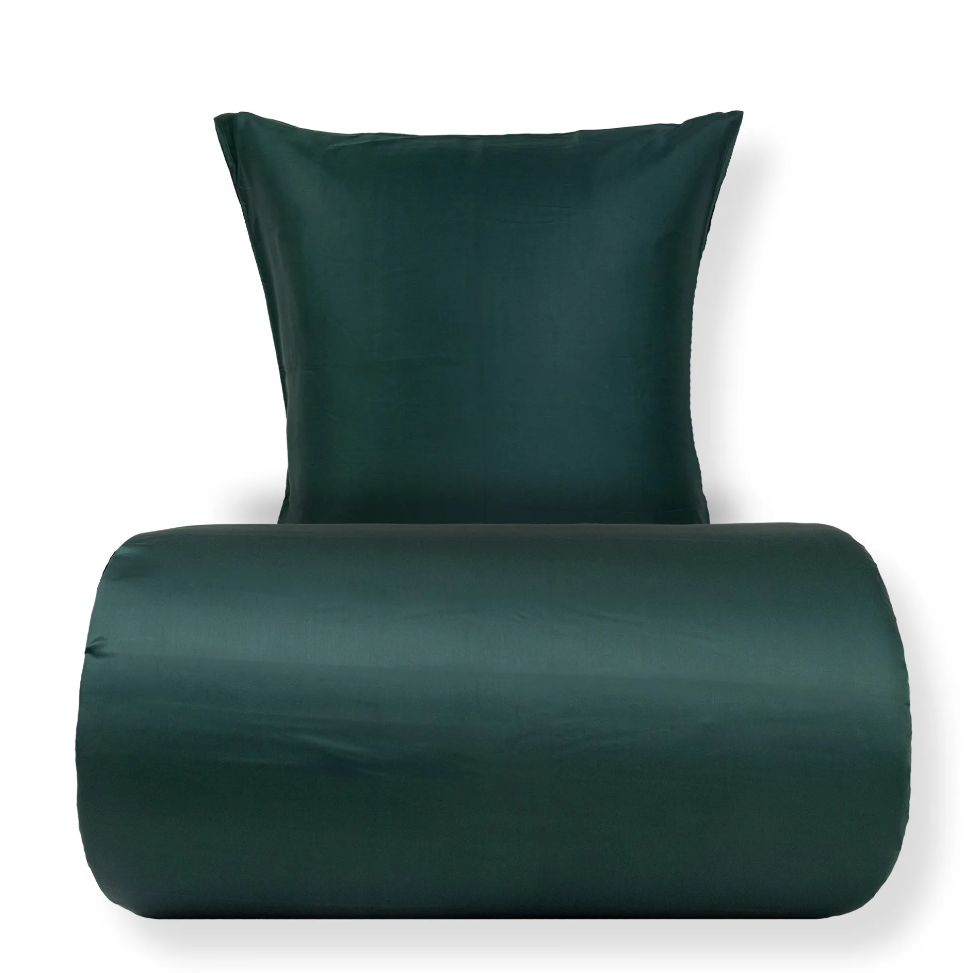 Bambus sengetøj 140x220 cm - 100% bambus - Mørkegrønt satinvævet