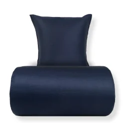 Bambus sengetøj 140x220 cm - 100% bambus - Mørkeblåt satinvævet