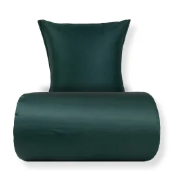 Bambus sengetøj 140x200 cm - 100% bambus - Mørkegrønt satinvævet