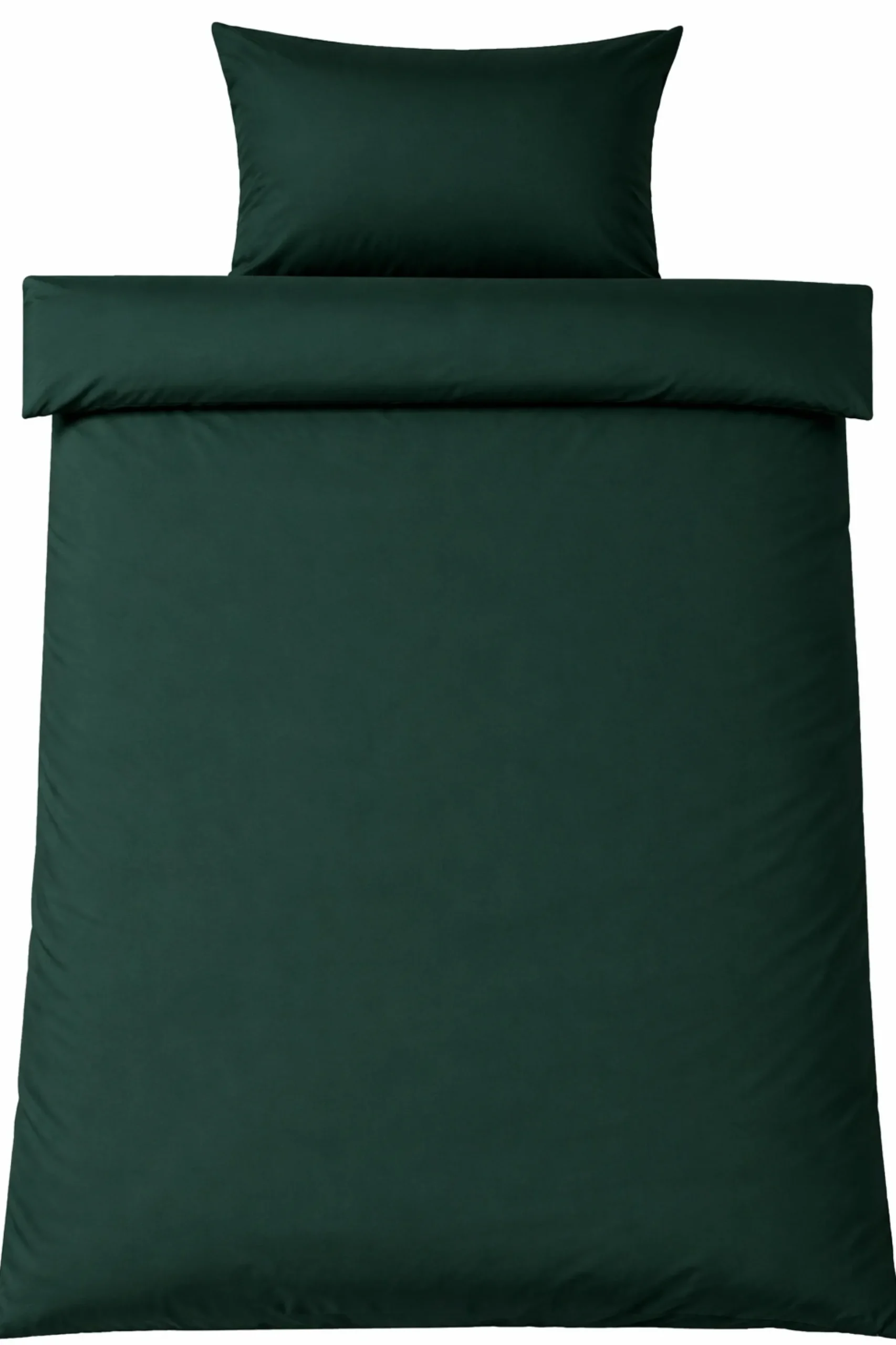 Bambus sengetøj 140x200 cm - 100% bambus - Mørkegrønt satinvævet