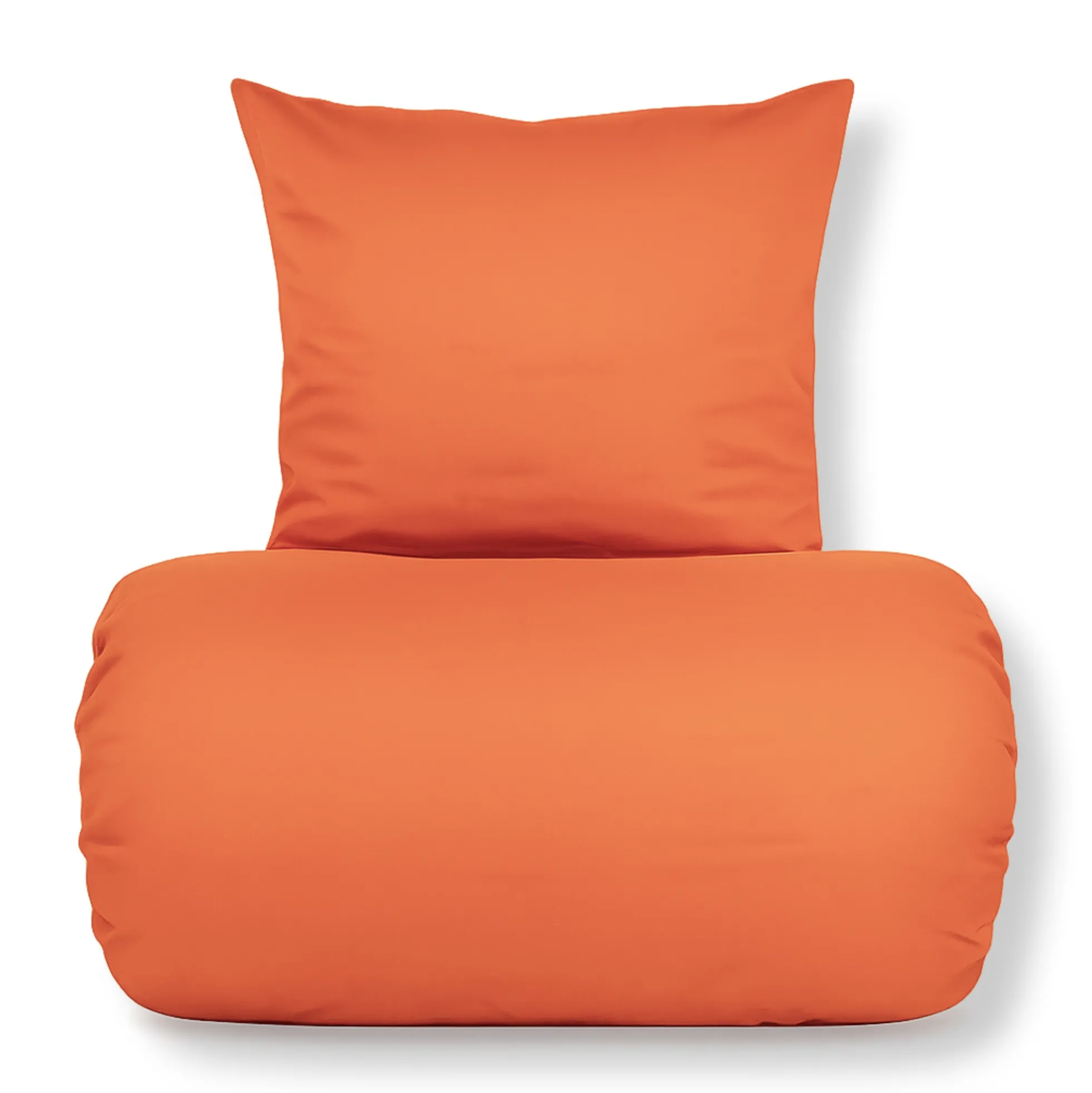 Bambus sengetøj 140x220 cm - 100% bambus - Orange satinvævet