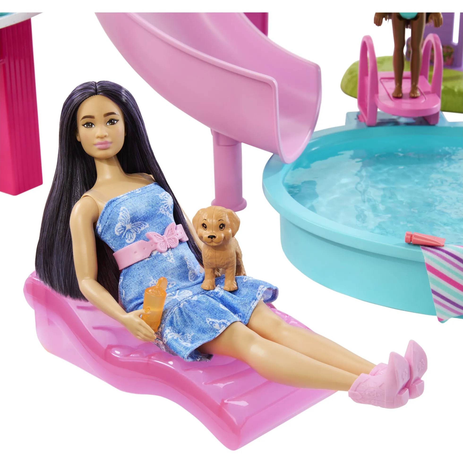 Barbie Dream Land poolsæt med rutsjebane - 17 dele