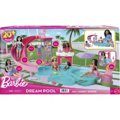 Barbie Dream Land poolsæt med rutsjebane - 17 dele