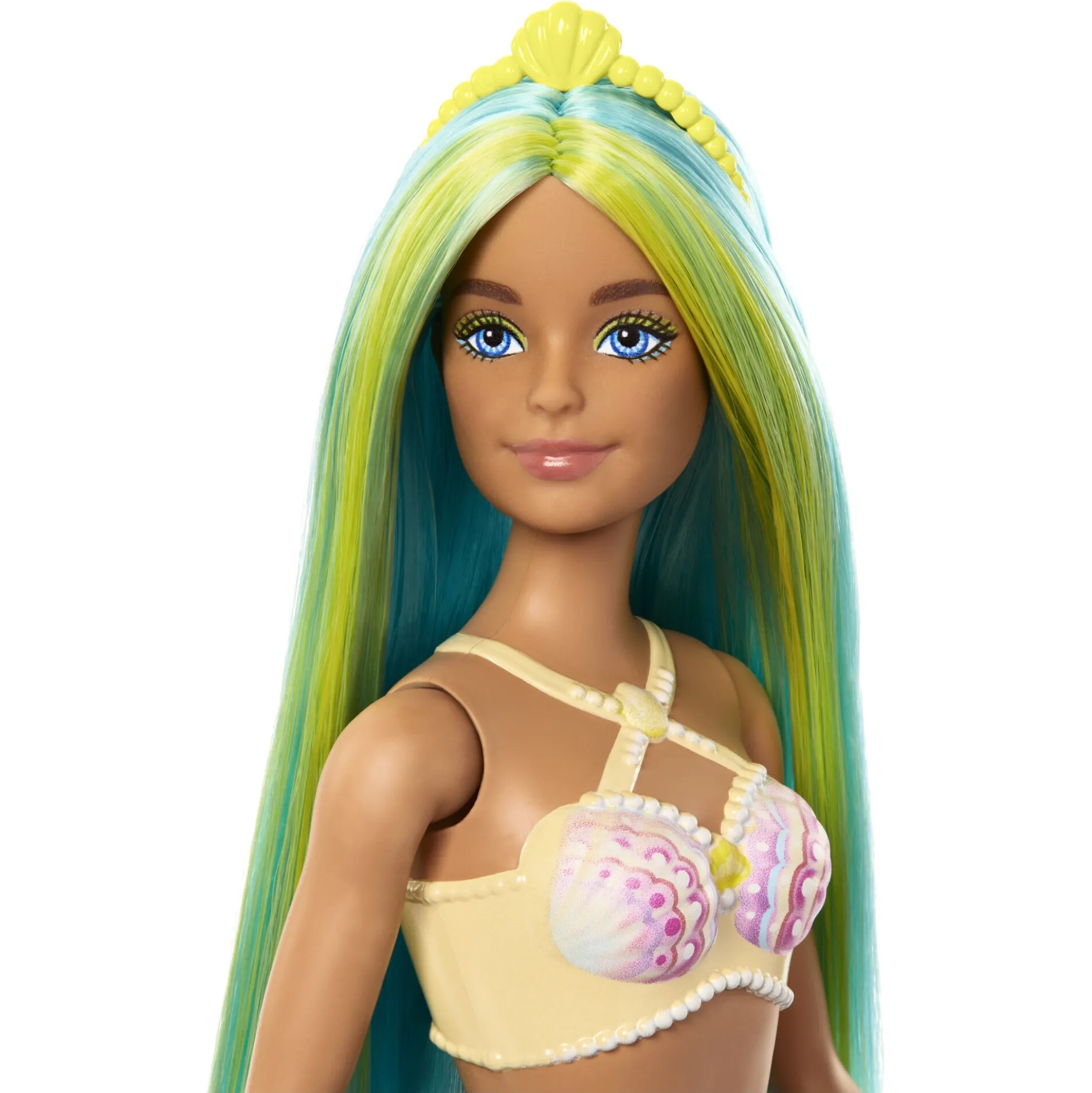 Barbie havfruedukke med turkis hale og blågrønt hår - 30 cm