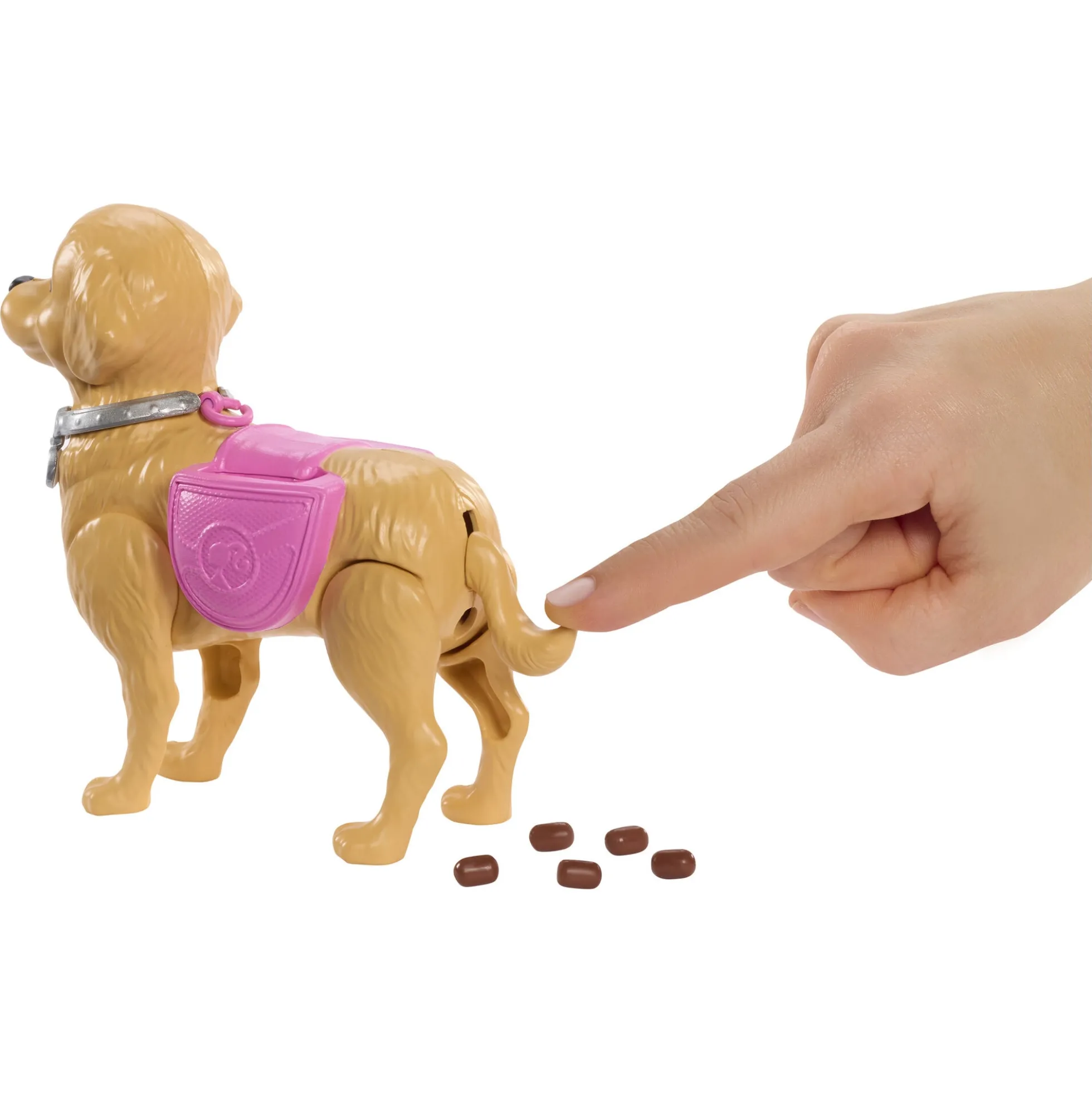 Barbie Malibu med hund der går og går på potte - 14 dele - 30 cm