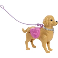 Barbie Malibu med hund der går og går på potte - 14 dele - 30 cm