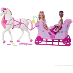 Barbie Nøddeknækkeren hest med slæde og hårpynt - 30 cm