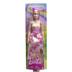 Barbie prinsessedukke med pink hår og sommerfuglekjole - 30 cm
