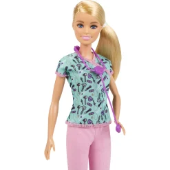 Barbie sygeplejerske dukke med stetoskop - 30 cm