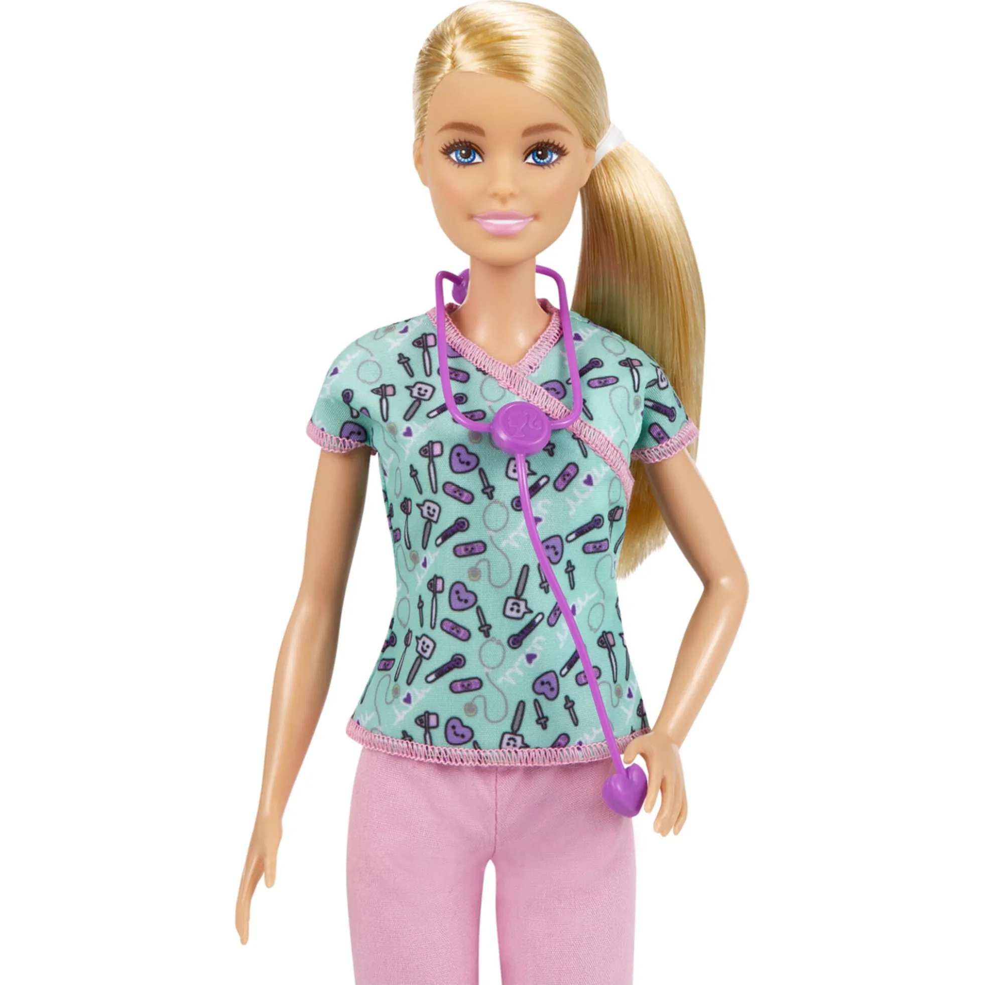 Barbie sygeplejerske dukke med stetoskop - 30 cm