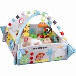 B Beez 5-i-1 legemåtte - babygym med rangler og bolde - fra 0 mdr.