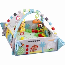 B Beez 5-i-1 legemåtte - babygym med rangler og bolde - fra 0 mdr.