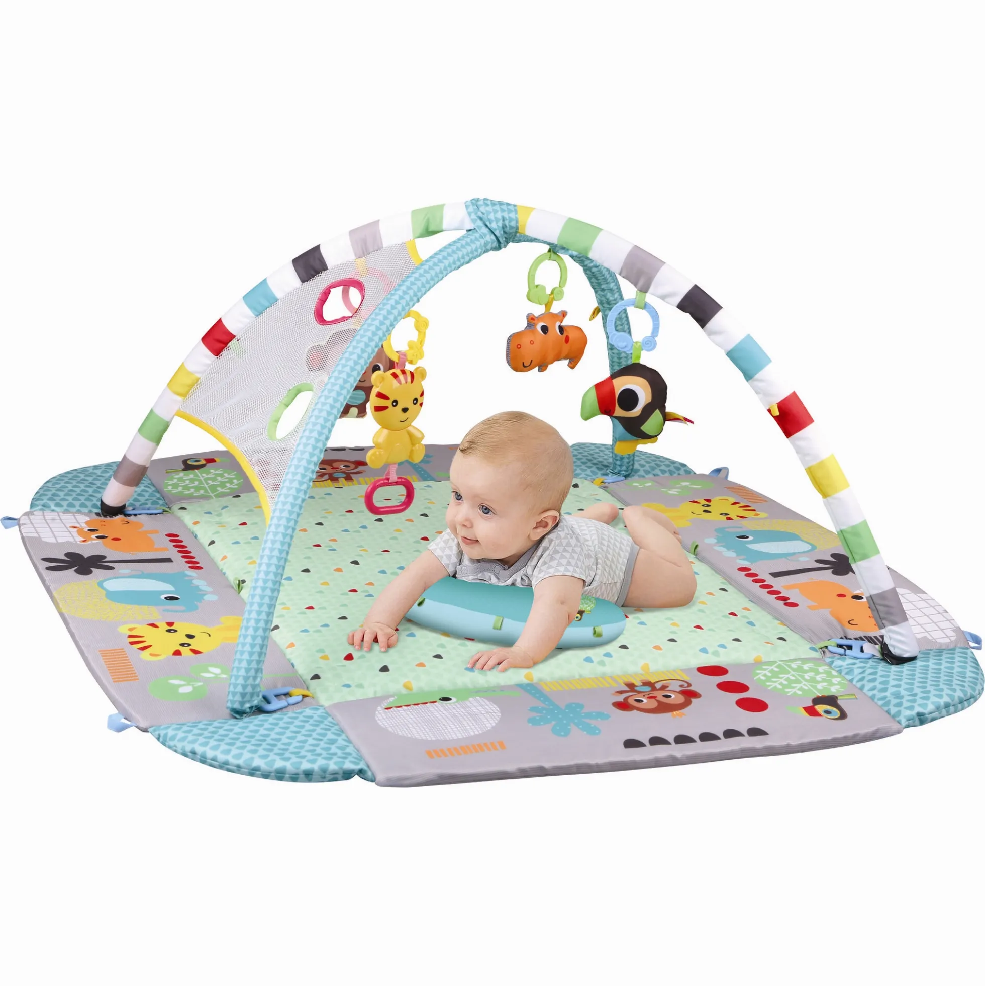 B Beez 5-i-1 legemåtte - babygym med rangler og bolde - fra 0 mdr.