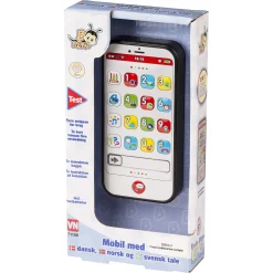 B Beez mobiltelefon med dansk tale - aktiviteteslegetøj med lyd - fra 12 mdr.