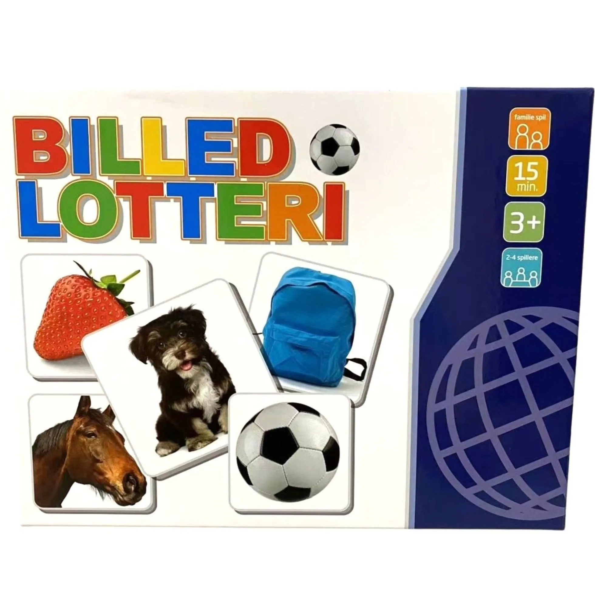 Billedlotteri til børn - 54 billedkort, 6 spilleplader