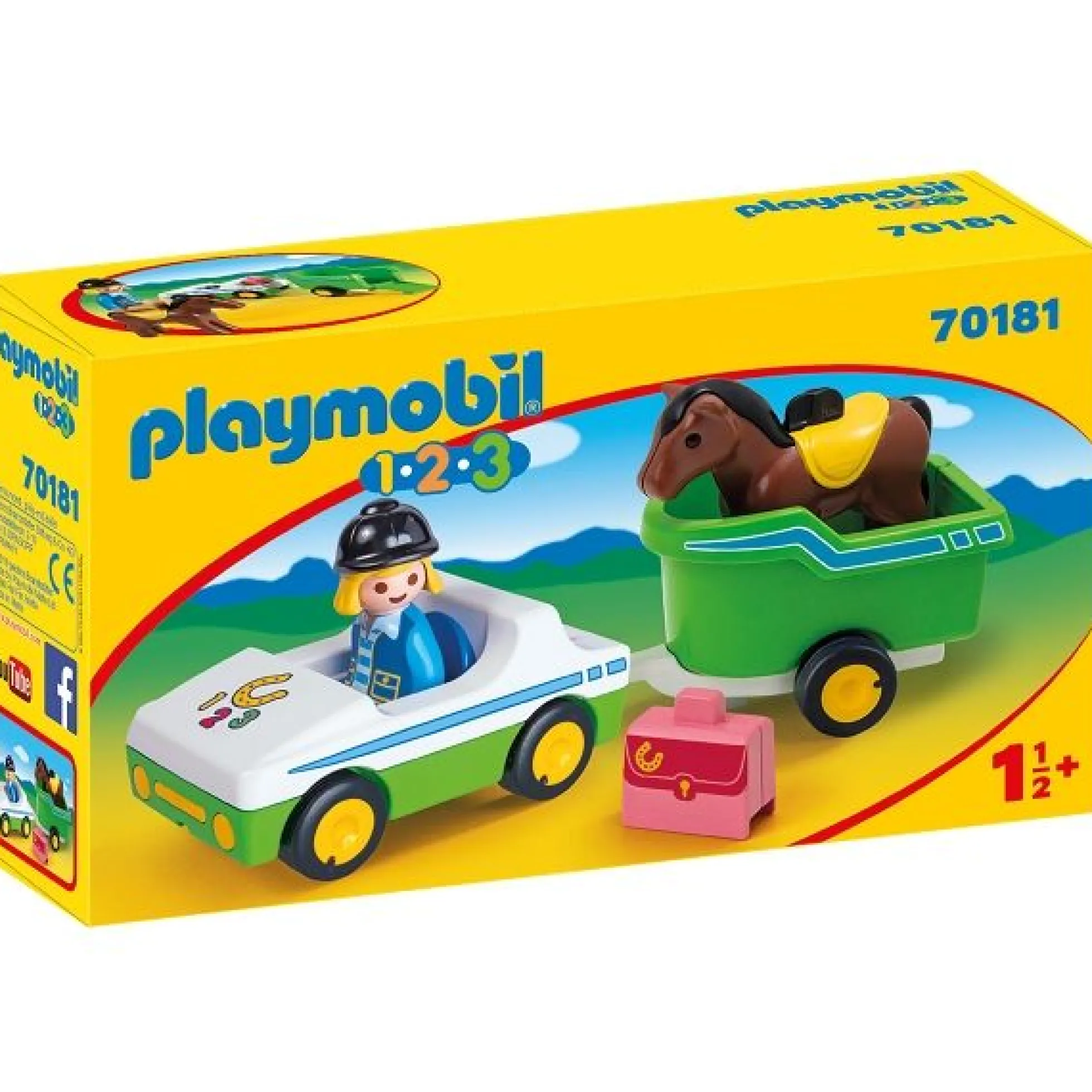 Bil med hestetrailer - PL70181 - PLAYMOBIL 1.2.3