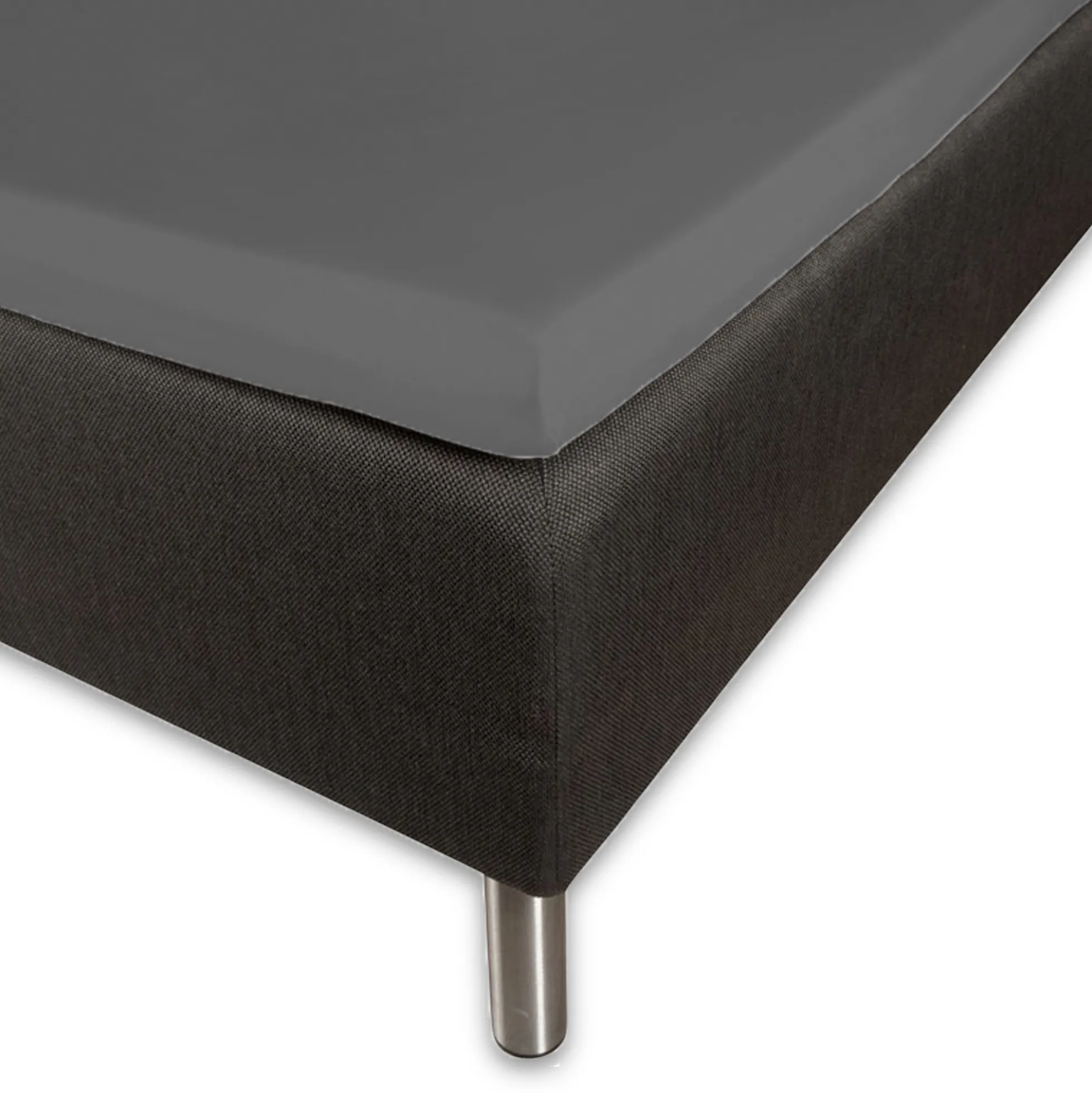 Blødt kuvertlagen 90x210 cm - 100% bomuldssatin - 8 cm i højden - Antracit gråt lagen til topmadras - Borås Cotton Cloud satin lagen