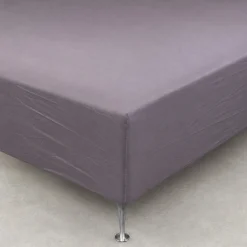 Blødt lagen 80x200 cm - Faconlagen i 100% bomuldssatin - Lysegråt boxlagen til madras - By Night satin lagen