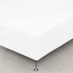 Blødt lagen 80x200 cm - Faconlagen i 100% bomuldssatin - Hvidt boxlagen til madras - By Night satin lagen