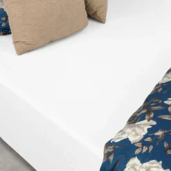 Blødt lagen 80x200 cm - Faconlagen i 100% bomuldssatin - Hvidt boxlagen til madras - By Night satin lagen