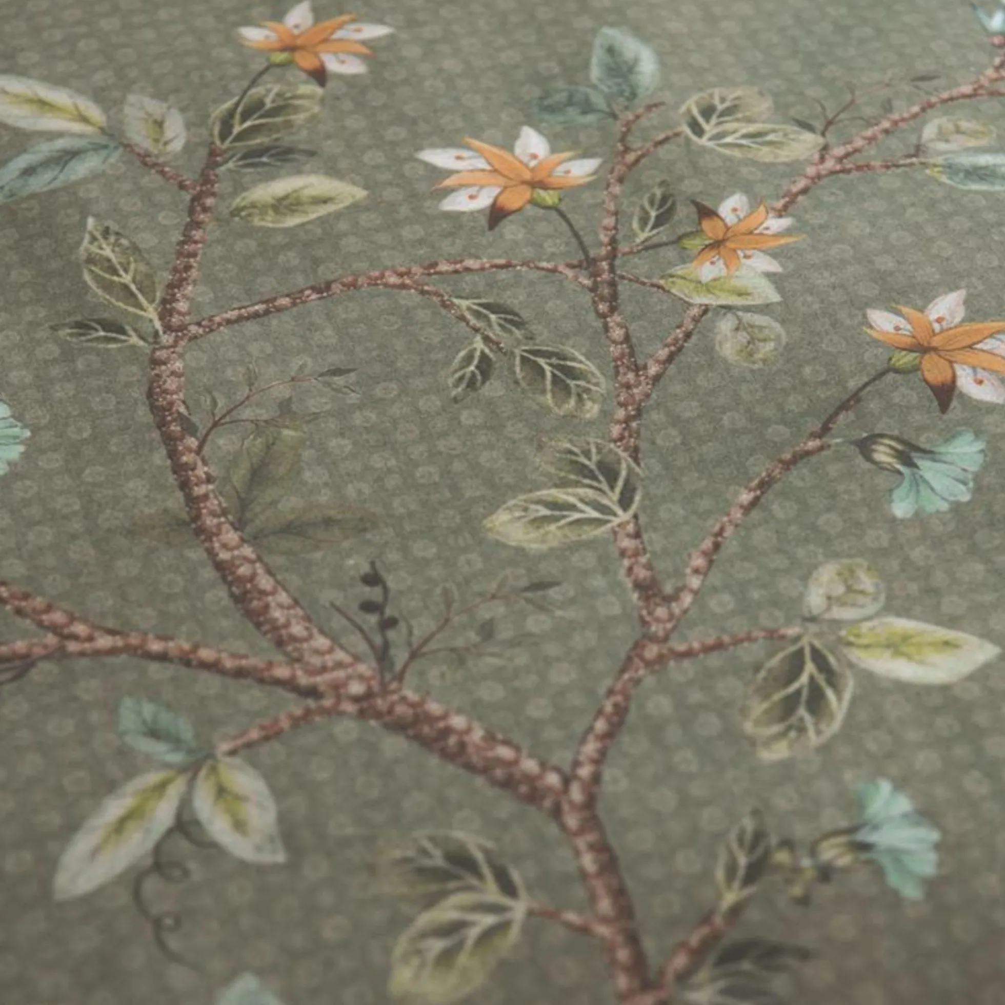 Blomstret sengetøj 140x220 cm - Grønt vendbart sengesæt i 100% blød bomuld - Okinawa green - Pip Studio sengelinned