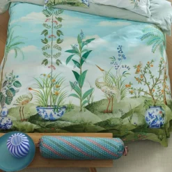 Blomstret sengetøj - 140x200 cm - Jolie white - Sengesæt med 2 i 1 design - 100% bomuld - Pip Studio sengetøj