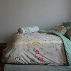 Blomstret sengetøj - 140x200 cm - Petites Fleurs Khaki - Sengelinned med dobbeltsidet design - 100% bomuld - Pip Studio