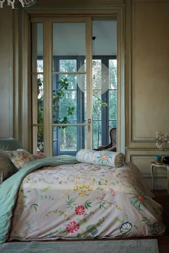 Blomstret sengetøj - 140x200 cm - Petites Fleurs Khaki - Sengelinned med dobbeltsidet design - 100% bomuld - Pip Studio
