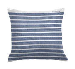 Blå stribet sengetøj 150x210 cm - Blødt bomuldssatin - Blå og hvidt sengesæt - Vendbart design - Tom Tailor