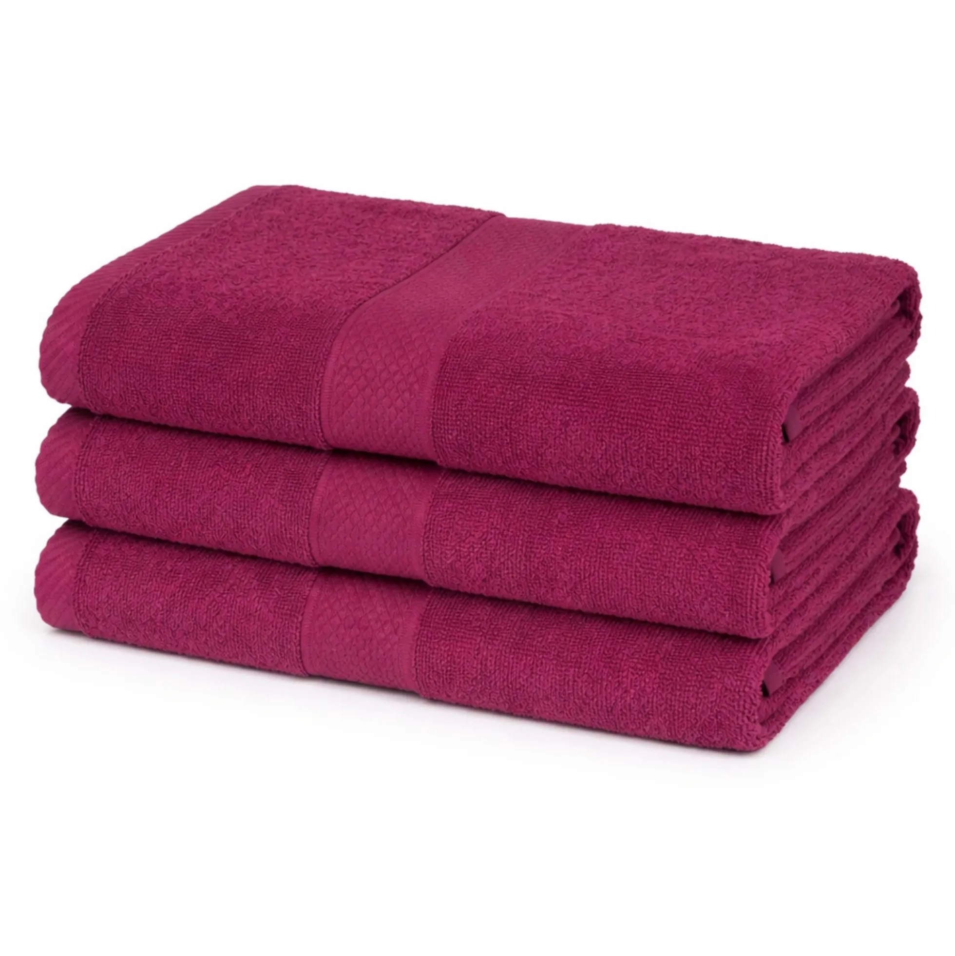 Bomulds håndklæde - 100% bomuld - Badehåndklæde 70x140 cm - Diamant - Aubergine