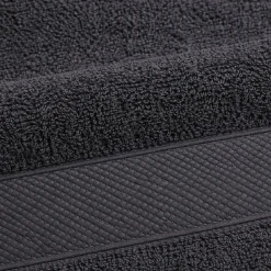 Bomulds håndklæde - 100% bomuld - Badehåndklæde 70x140 cm - Diamant - Antracit grå