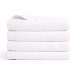 Bomulds håndklæde - 100% bomuld - Badehåndklæde 70x140 cm - Valmue - Hvid