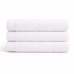 Bomulds håndklæde - 100% bomuld - Gæstehåndklæde 40x60 cm - Valmue - Hvid
