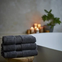Bomulds håndklæde - 100% bomuld - 50x100 cm - Grå